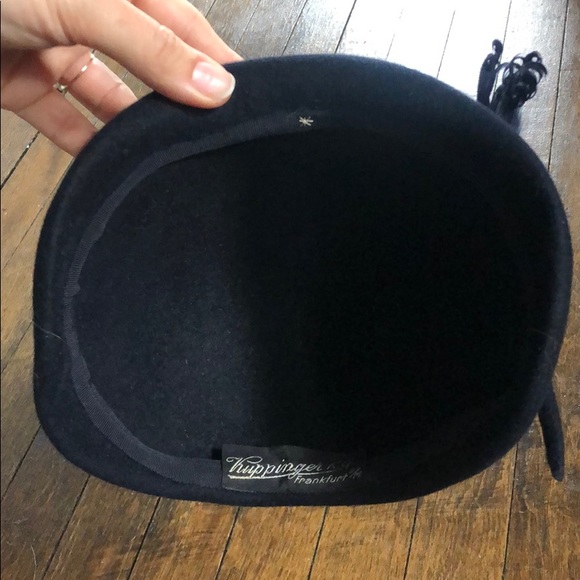 Vintage Hat with feather - Navy - Picture 6 of 7